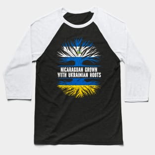 Nicaraguan Grown with Ukrainian Roots Flag Baseball T-Shirt